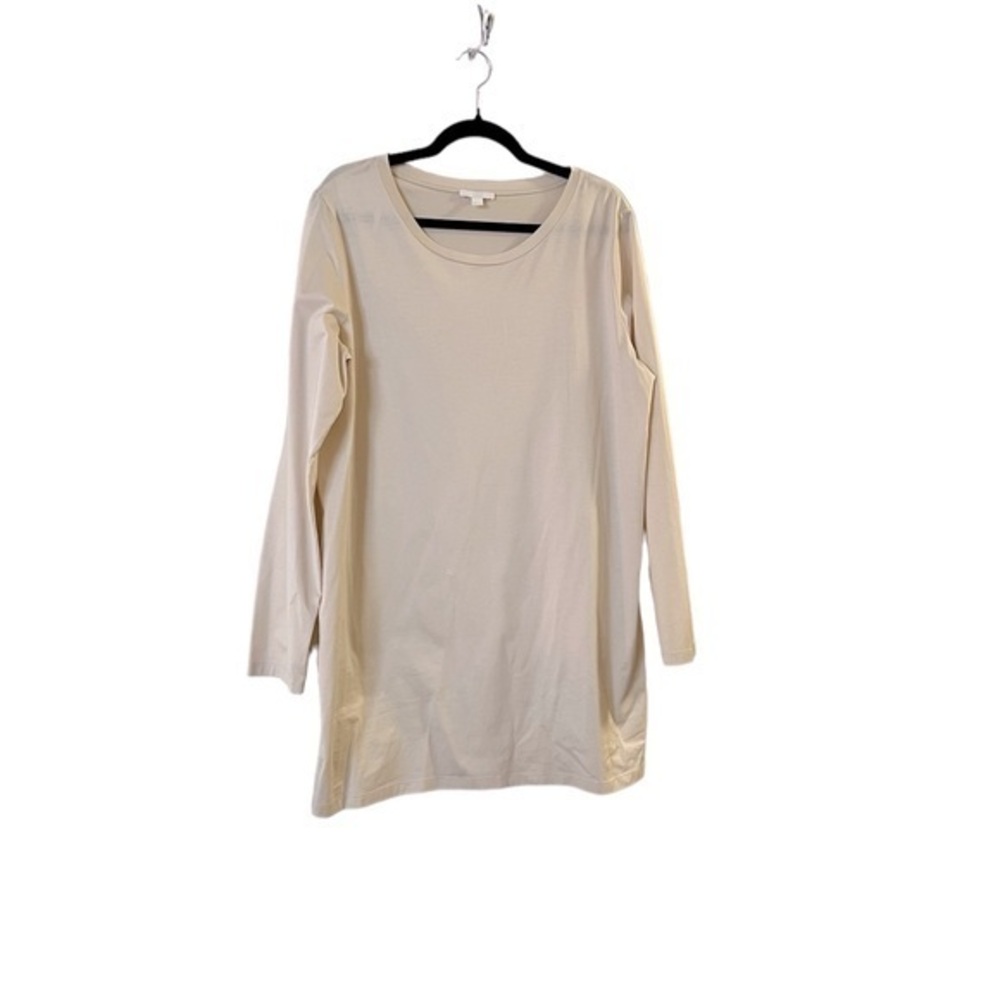 NWOT! COS 100% Cotton Long Sleeve Tunic Tee, Nude / Cream L
